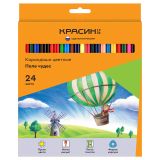 Карандаши цветные Красин "Поле чудес", 24цв., трехгр., заточен., картон, европодвес