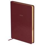 Ежедневник датированный 2026г., А5, 176л., твердый переплет, кожзам, BG "Windsor. Dark red", тёмно-красный, фольгированный срез