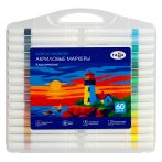 Маркеры акриловые Гамма "Классические", 60 цв., трехгран., пластик.бокс