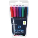 Набор капиллярных ручек Schneider "Topliner 967" 06цв., 0,4мм, европодвес Набор капиллярных ручек Schneider "Topliner 967" 06цв., 0,4мм, европодвес
