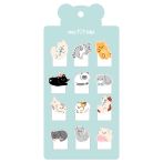 Флажки-закладки MESHU "Sweety kitty" пластиковые фигурные, 20л*9 дизайнов, европодвес