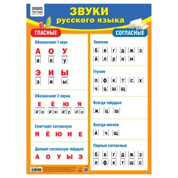 Плакат обучающий ТРИ СОВЫ 